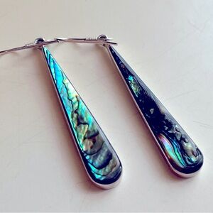 Sterling Silver (925) Abalone Pendant Earrings
